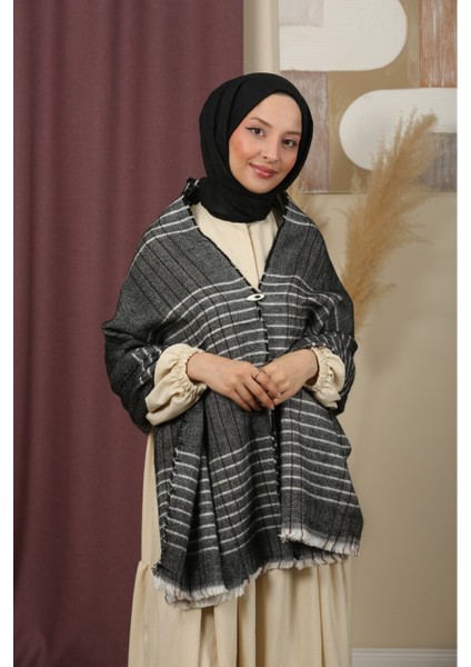 Çift Taraflı Çizgili Kışlık Omuz Şalı indirimleri