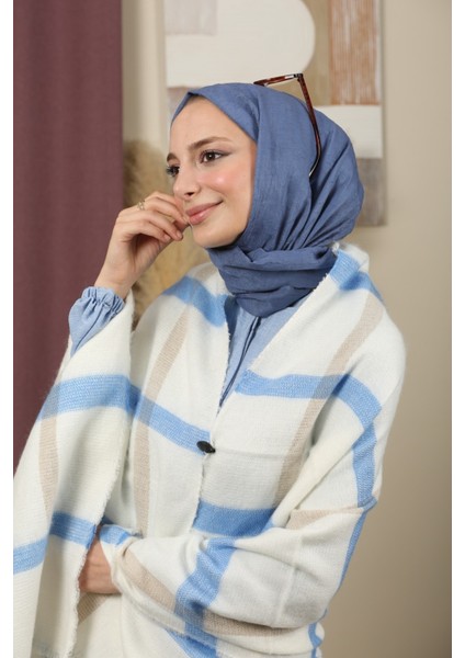 Çift Taraflı Çizgili Kışlık Omuz Şalı modelleri