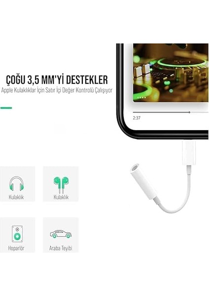 Iphone Ile Uyumlu Bluetooth ile Bağlanmalı Lightning To 3.5mm Aux Dönüştürücü Adaptör Için Kulaklık DÖNÜŞTÜRÜCÜ(SH-002) fiyatları