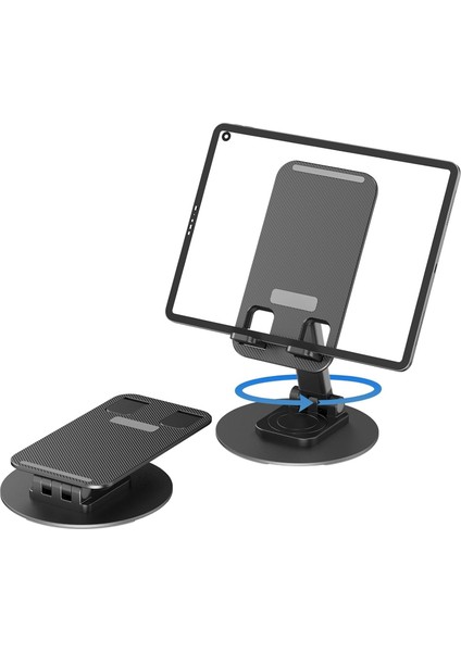 Ayarlanabilir Katlanabilir Masaüstü Telefon Standı, 360° Döner, Evrensel Uyumlu 4-8 Inç Telefon ve 13 Inch Kadar Tablet Tutucu, Alüminyum Metal Tabanlı, Kaymaz ve Taşınabilir 33 cm Uzunluk
