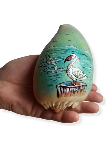 Yağlı Boya Resimli Deniz Kabuğu Yb7