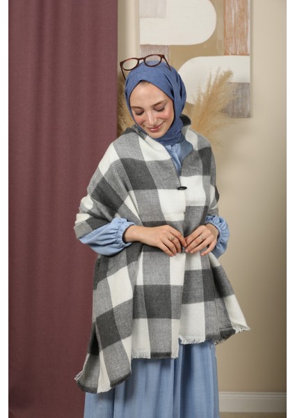 Çift Taraflı Çizgili Kışlık Omuz Şalı indirimleri
