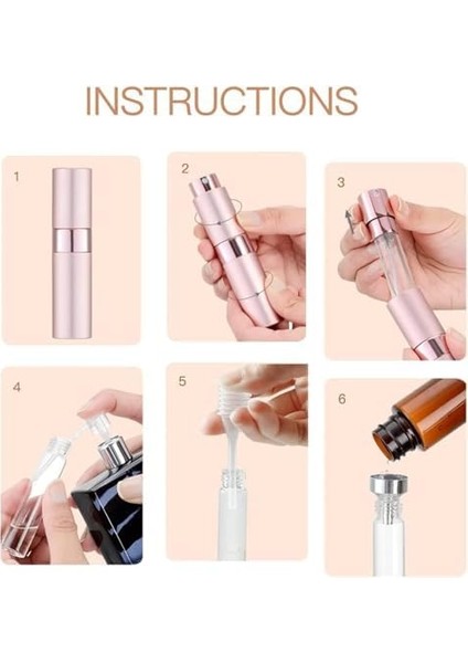 Aputue Taşınabilir Parfüm Atomizeri, Yeniden Doldurulabilir Mini Parfüm Şişesi, 5ml Ince Sis Parfüm Dağıtıcı, Seyahat ve Dışarı Çıkma Için Boş Parfüm Şişesi (Gül Altını)