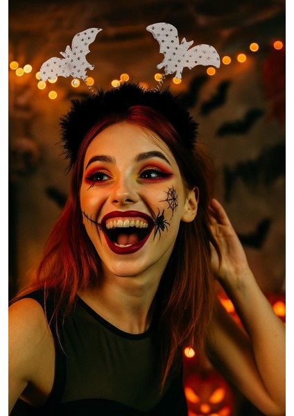 Cadılar Bayramı Beyaz Pullu Yarasa Taç indirimleri