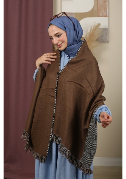 Çift Taraflı Ekose Kışlık Omuz Şalı modelleri