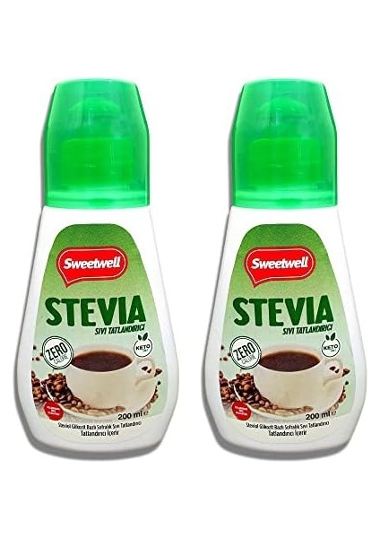 Sweetwell Stevia Sıvı Tatlandırıcı Sıfır Kalori 200 ml x 2 Adet fiyatları
