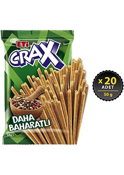 Eti Crax Baharatlı Çubuk Kraker 50 G x 20 Adet
