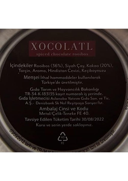 Melez Tea Xocolatl Tea 75 gr Teneke - Çikolatali Rooibos Çayı fiyatları