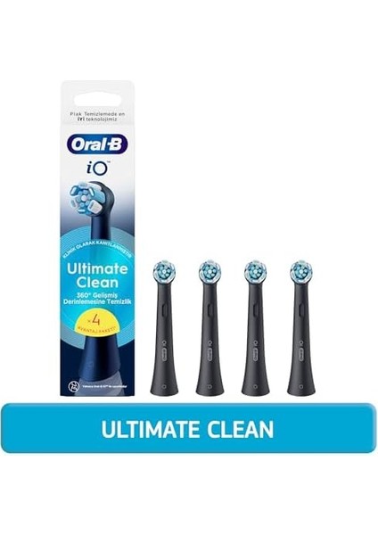 Oral-B Io Ultimate Clean Siyah Diş Fırçası Yedek Başlığı 4 Adet