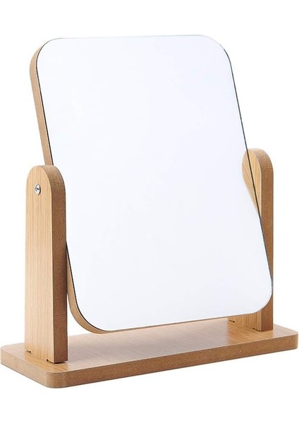 13X18 cm Ahşaptan 360 Derece Dönebilen Masaüstü Standlı Ayarlanabilir Makyaj Aynası Masaüstü Ahşap Ayna fiyatları