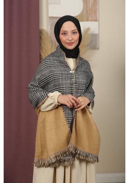 Çift Taraflı Ekose Kışlık Omuz Şalı modelleri