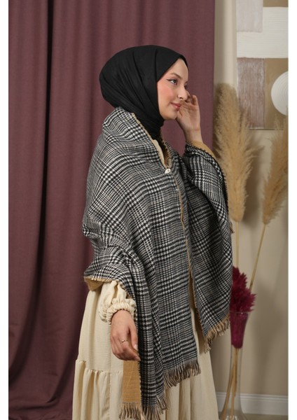 Çift Taraflı Ekose Kışlık Omuz Şalı fırsatları