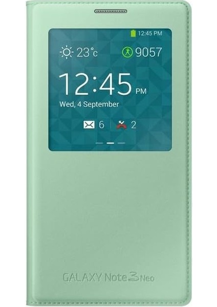 N7500 Galaxy 3 Neo Orjinal S View Cover Kılıf - Yeşil - EF-CN750BMEGWW