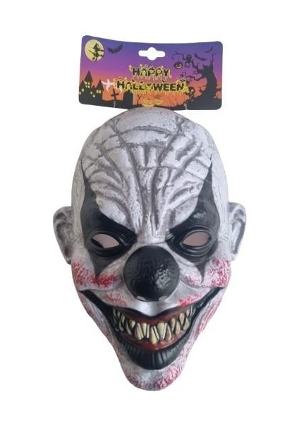 Halloween Cadılar Bayramı Maske Testere Diş Burun Siyah Göz Siyah Palyaço Korku Maskesi modelleri