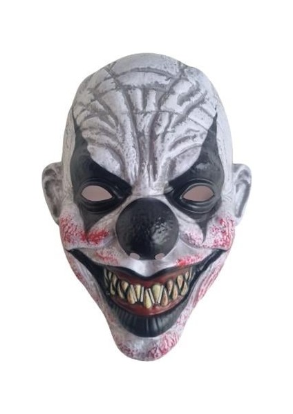 Halloween Cadılar Bayramı Maske Testere Diş Burun Siyah Göz Siyah Palyaço Korku Maskesi fırsatları