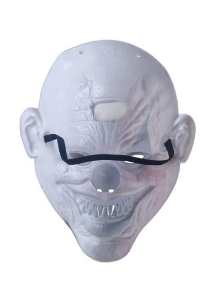 Halloween Cadılar Bayramı Maske Testere Diş Burun Siyah Göz Siyah Palyaço Korku Maskesi