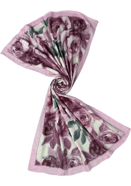 Vav Ipek Bambu Kraş Pamuk Şal – Gül Desenli, Yumuşak ve Nefes Alabilen Şal modelleri