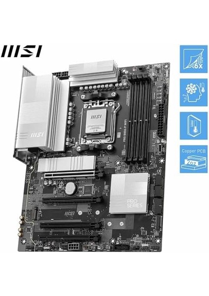 Msı Pro B850-P Wıfı Anakart, Atx - Amd Ryzen 9000/8000 / 7000 Işlemcileri, Am5 - Ddr5 Bellek Arttırmayı (8200+ Mt/s Oc), Pcıe 5.0 X16 ve 4.0 X16, M.2 Gen5, Wi-Fi 7, 5g Lan'ı Destekler modelleri