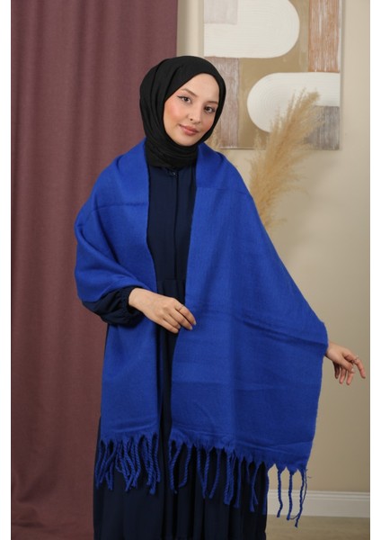 Çift Taraflı Düz Renk Kışlık Omuz Şalı