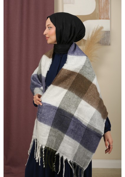Çift Taraflı Ekose Kışlık Omuz Şalı fiyatları