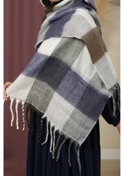 Çift Taraflı Ekose Kışlık Omuz Şalı fırsatları