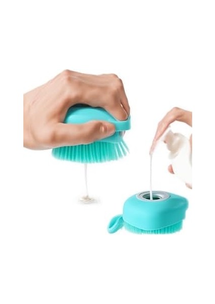 Busstier Şampuan Hazneli Silikon Banyo Lifi Peeling Etkili Masaj Fırçası Derinlemesine Temizlik ve Ölü Deri Arındırma Için Pratik Cilt Bakım Aleti