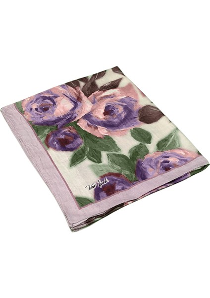 Vav Ipek Bambu Kraş Pamuk Şal – Gül Desenli, Yumuşak ve Nefes Alabilen Şal modelleri