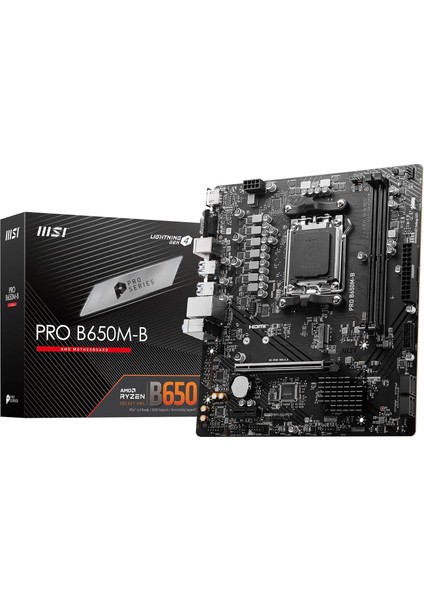 Msı MB Pro B650M-B Am5 Ddr5 6800MHZ(OC) HDMI VGA M.2 Usb3.2 2.5g Lan Matx