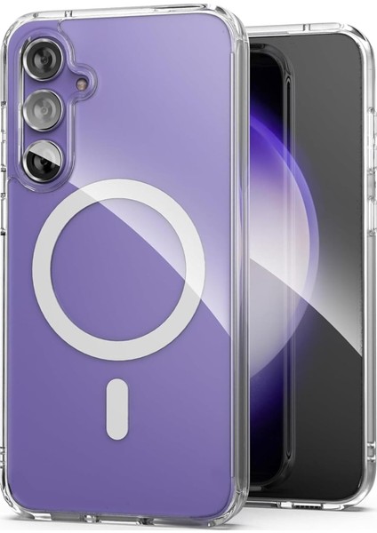 Kzy Iletişim Galaxy S23 Fe ile Uyumlu Kılıf Ile Uyumlu Kablosuz Şarj Destekli Şeffaf Silikon Kapak