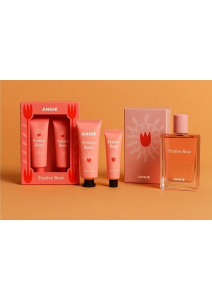 Angie Festive Rose Edp Kadın Parfüm ve Lip Balm& El Kremi Seti