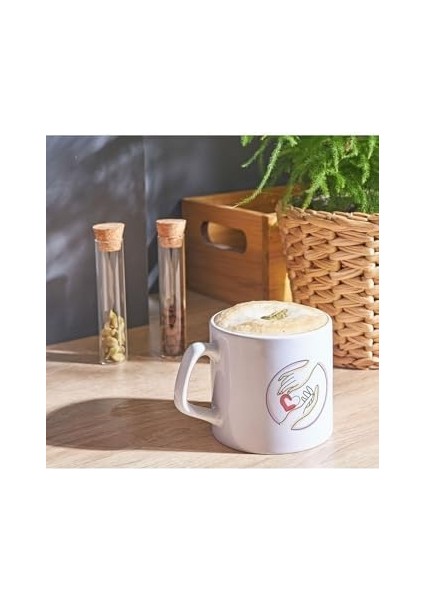 Piktogram Tasarımlı Tutuşan Eller Kahve Kupa Çay Kahve Bardağı fiyatları