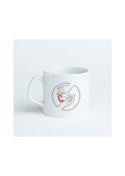 Piktogram Tasarımlı Tutuşan Eller Kahve Kupa Çay Kahve Bardağı modelleri