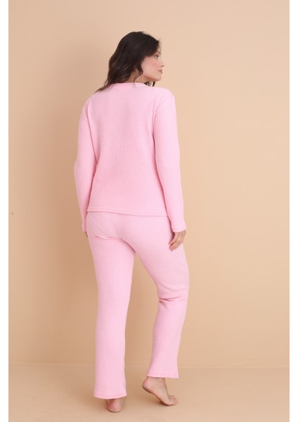 MR-8451 Boydan Düğmeli Yumuşacık Kumaşlı Kışlık Kadın Pijama Takımı indirimleri