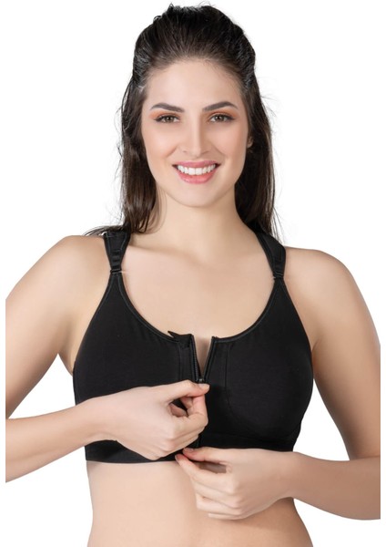 Siyah Mı Emay 184 B Önden Fermuarlı Sporcu Penye Sütyen fiyatları