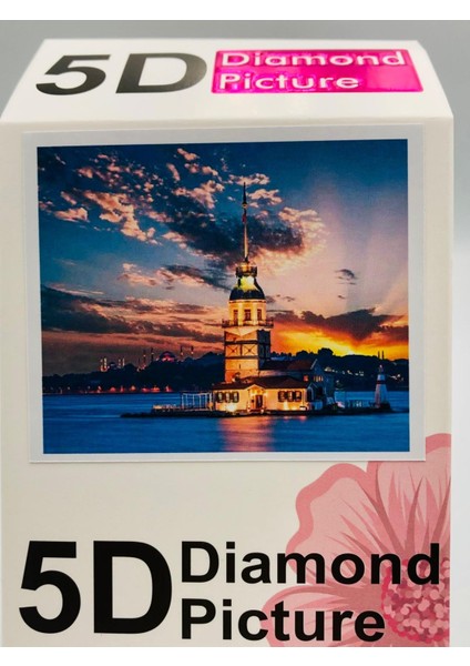 50X40 Boncuklu Kız Kulesi Taş Mozaik Elmas Goblen Pano Tablo Resim Boncuk Puzzle Dıamond Paıntıng Hı Stone