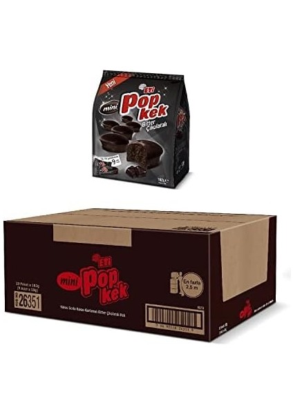 Eti Popkek Mini Bitter Çikolatalı Kek 162 G x 10 Adet