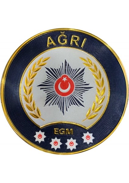 Ağrı Polis Kol Arması 3D Plastik Tpu, Yeni Tip, Cırtlı, Standart Ölçü, 1.sınıf Kalite