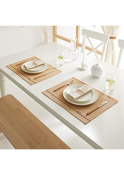 Textile 6'lı Jüt Servis Seti 45 x 35 cm modelleri