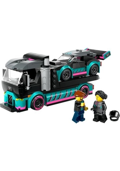 City Yarış Arabası ve Araba Taşıyıcı Kamyon 60406-6 Yaş ve Üstü Kız ve Erkek Çocuklar Için Ayarlanabilir Yükleme Rampası, Yarışçı ve Sürücü Figürleri Içeren Yapım Seti, Hediye Fikri (328 Parça) fiyatları