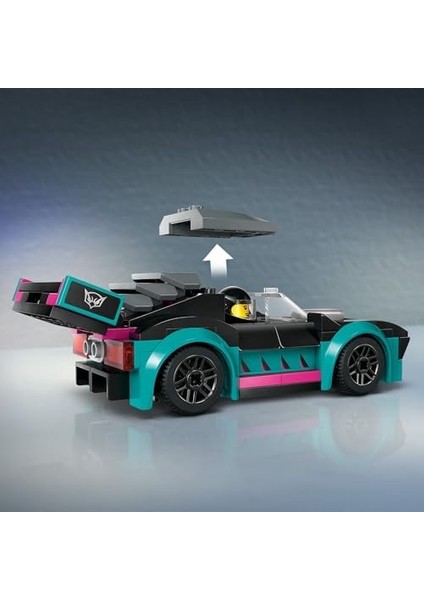 City Yarış Arabası ve Araba Taşıyıcı Kamyon 60406-6 Yaş ve Üstü Kız ve Erkek Çocuklar Için Ayarlanabilir Yükleme Rampası, Yarışçı ve Sürücü Figürleri Içeren Yapım Seti, Hediye Fikri (328 Parça) modelleri