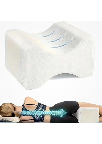 Visco Ortopedik Bacak Arası Yastığı – Hamileler Için Destek | Bel, Bacak ve Kalça Ağrısı Için Uyku Yastığı | Yıkanabilir Kılıflı Ergonomik Diz Arası Yastık