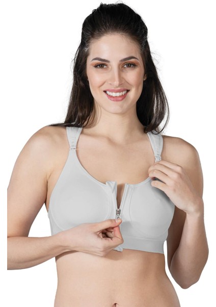 Gri Mı Emay 184 B Önden Fermuarlı Sporcu Penye Sütyen fiyatları