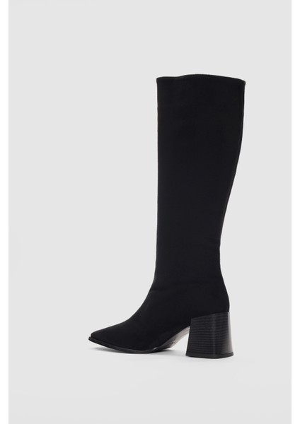 Liore Küt Burun Kadın Çizme- Siyah Süet modelleri