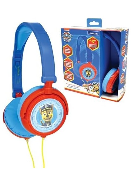 Paw Patrol Chase Kulaklık, Sınırlı Ses Gücü, Katlanabilir ve Ayarlanabilir, Mavi/kırmızı, HP015PA modelleri