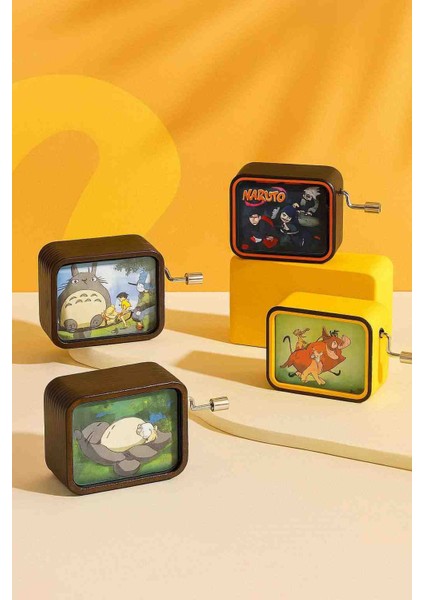 Çizgi Dizi Karakterleri Nostaljik Müzik Kutusu Retro Tasarım Kurmalı Dekoratif Hediyelik Özel Koleksiyon