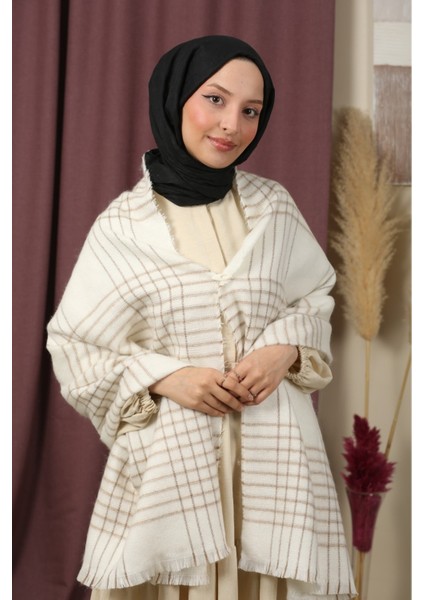 Çift Taraflı Çizgili Kışlık Omuz Şalı fırsatları