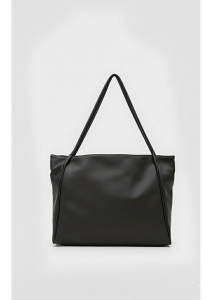 Kadın Suni Deri Siyah Trend Model Minimal Maxi Boy Omuz Çantası fiyatları