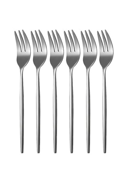 6 Parça Tatlı Çatalı Seti - Paslanmaz Çelik Lüks Salata ve Tatlı Çatalı, Mutfak ve Restoran Kullanımı Için Şık ve Dayanıklı fiyatları