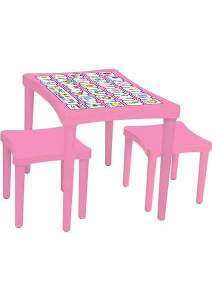 Iki Tabureli Masa (Pembe)