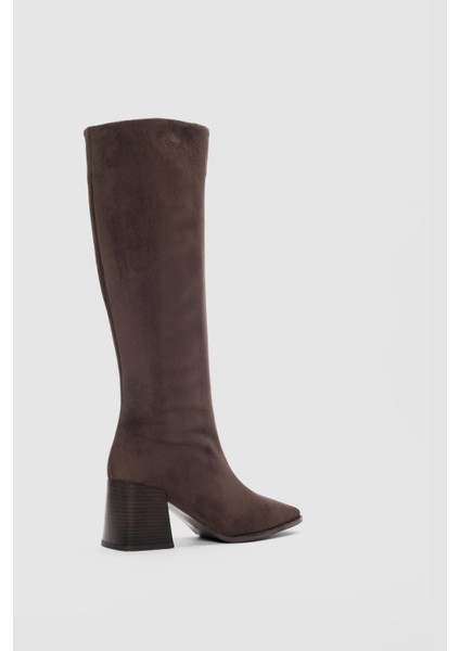 Liore Küt Burun Kadın Çizme- Vizon Süet fiyatları